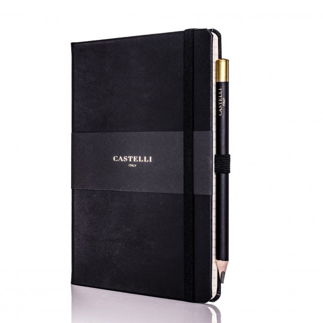 Black Cordoba Medium Leather Notebook