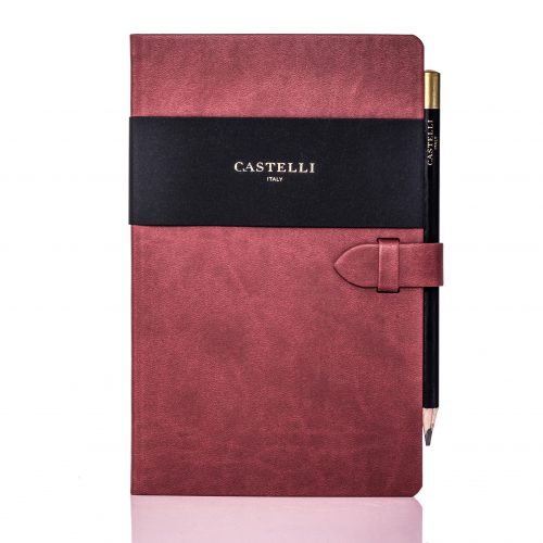 Red Mirabeau Medium Notebook Flat