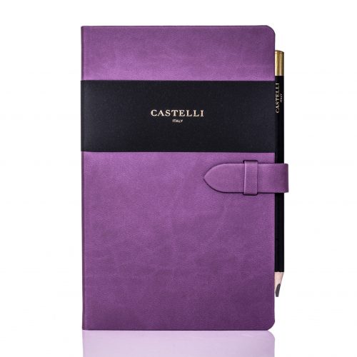 Purple Mirabeau Medium Notebook Flat