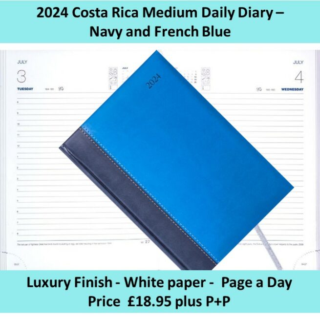 2024 Diary Costa Rica White Medium Daily Navy_French Blue U90_49_479 Banner