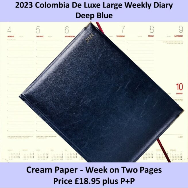 2024 Diary Colombia De Luxe Cream and Gold Large U97_23DL Blue SL